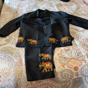 Embroidered women’s silk suit